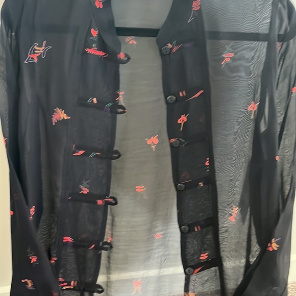 NWT! RARE Phool Sheer Multi Black Kimono / Tunic. Size Small - Picture 2 of 5